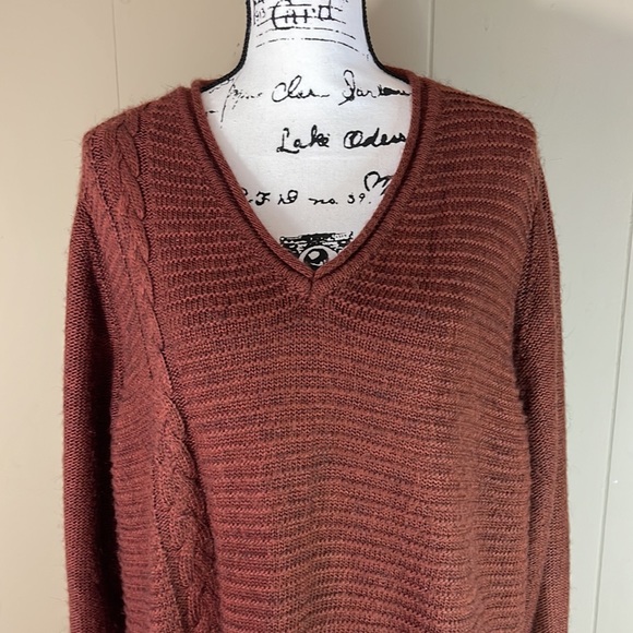 Ulla Popken Brown V Neck Sweater, EUC - Picture 3 of 11
